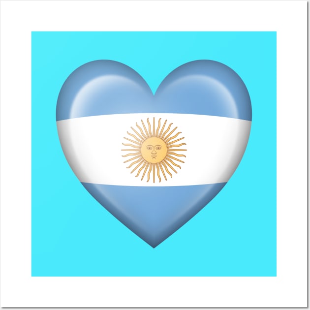 Argentine Heart Flag Wall Art by jeffbartels